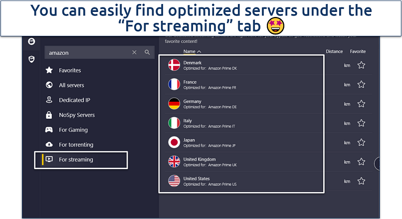 A screenshot showing CyberGhost’s beginner-friendly user interface