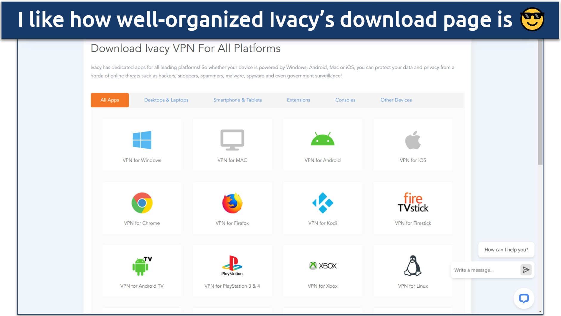 Screenshot of Ivacy's download page from its website