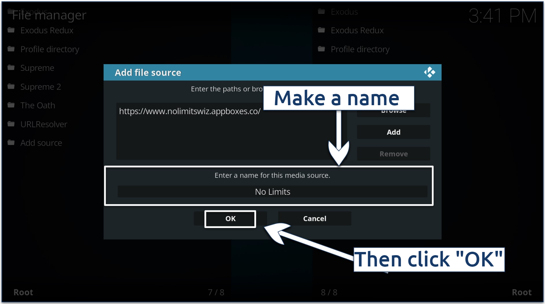 Graphic showing file source name for No Limits Build