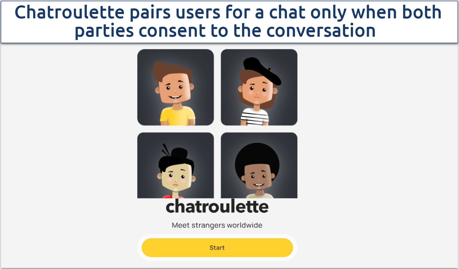 A screenshot of the Chatroulette homepage