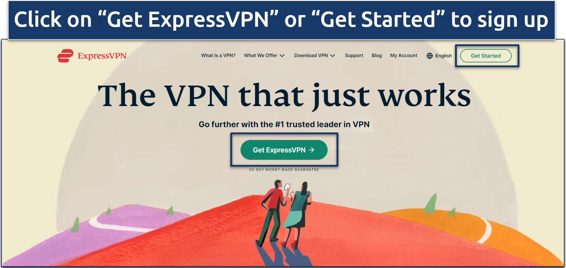 Screenshot of ExpressVPN's signup page