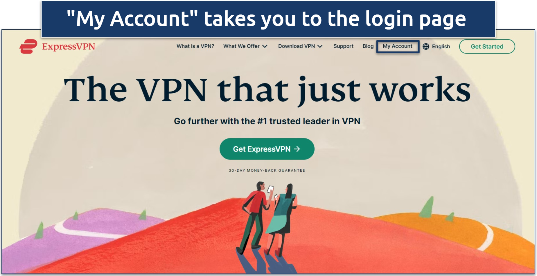 Screenshot of ExpressVPN home page