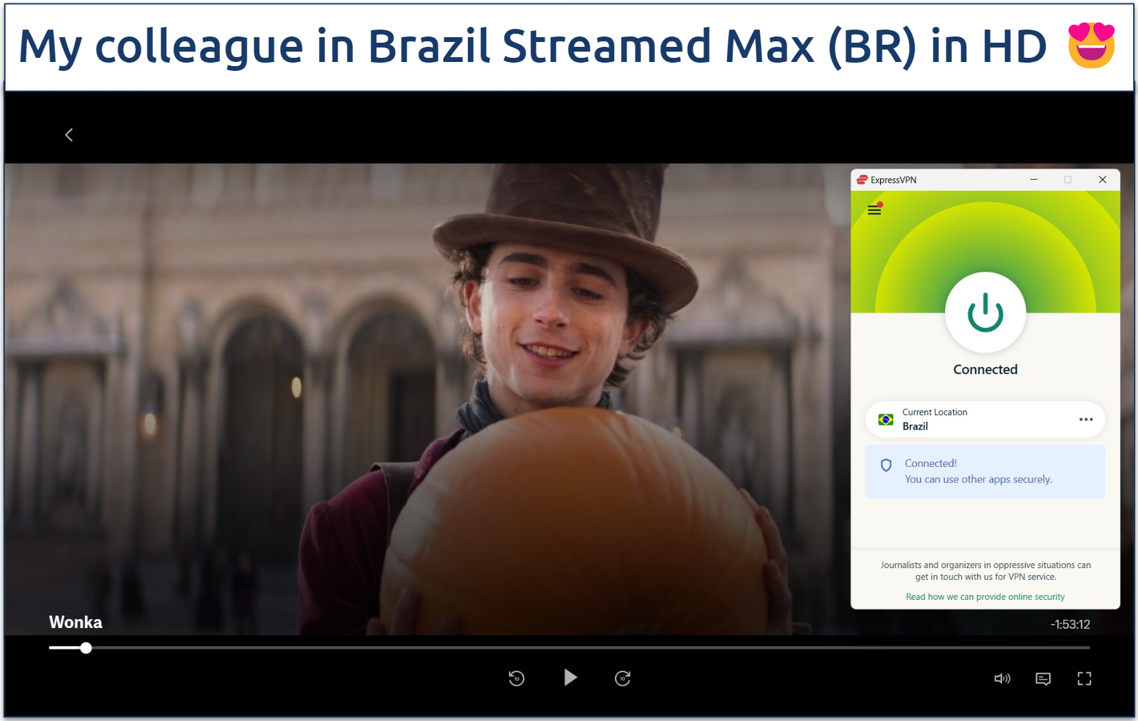 My colleague in Brazil Streamed Max (BR) in HD 😍