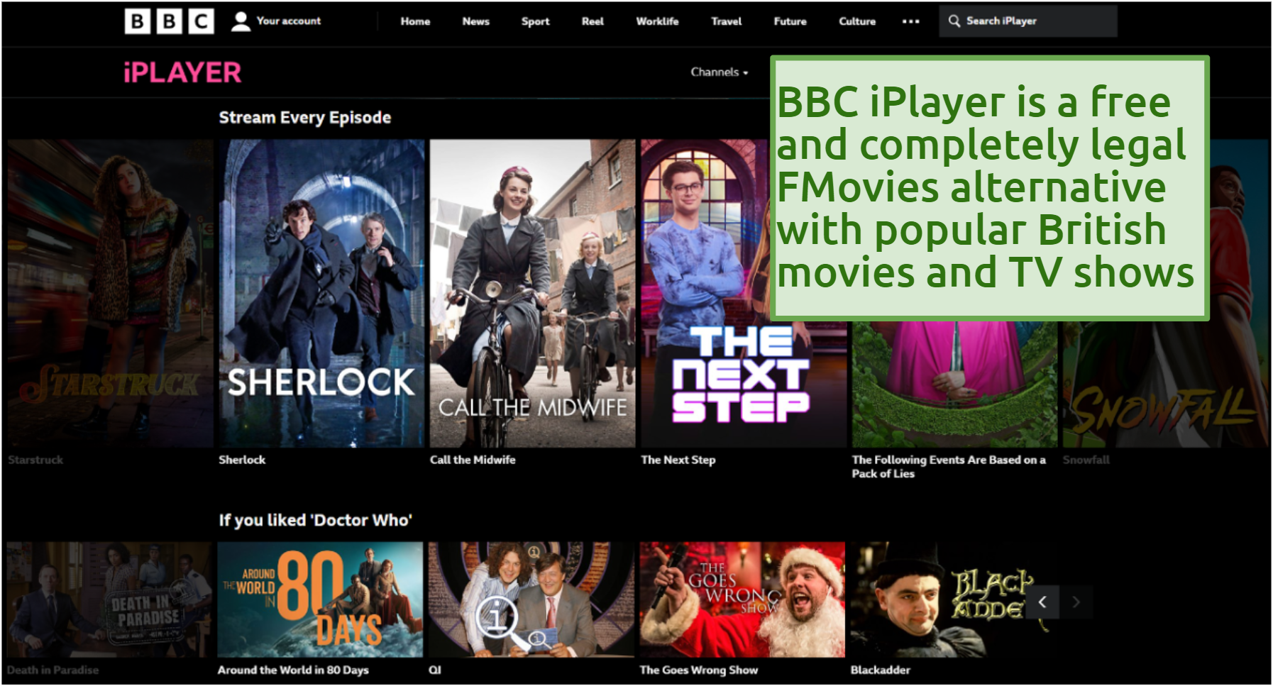Screenshot of BBCiPlayer's library of content