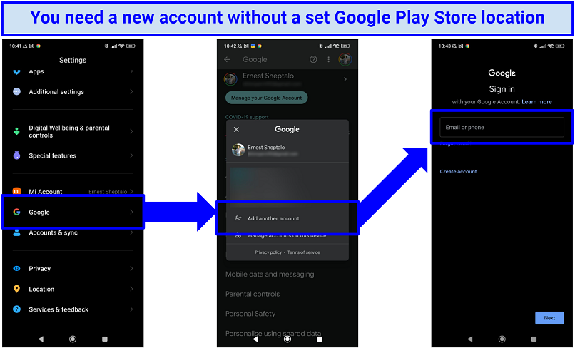 Screenshot showing how to erase Google Play Store data