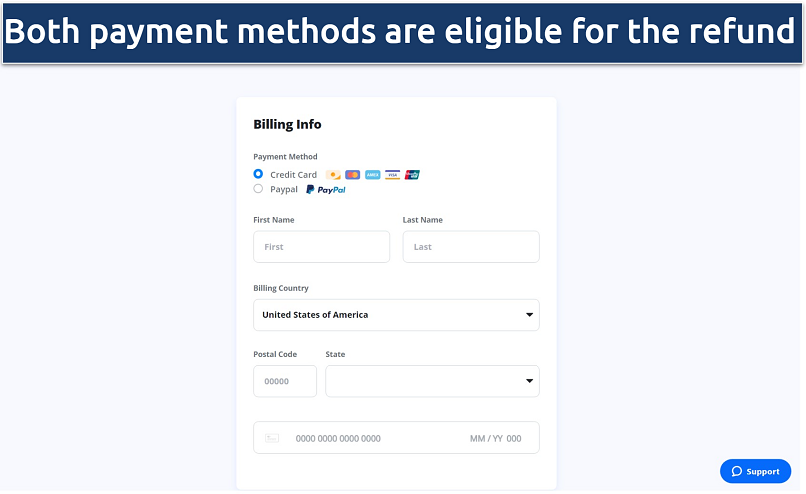 A screenshot of the VyprVPN payment process page.
