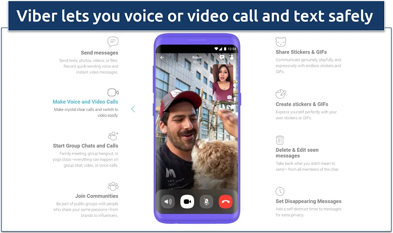 Screenshot of the Viber app's website