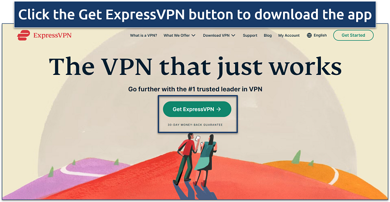 Screenshot of ExpressVPN’s homepage