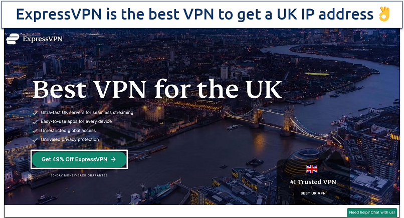A screenshot ExpressVPN’s website