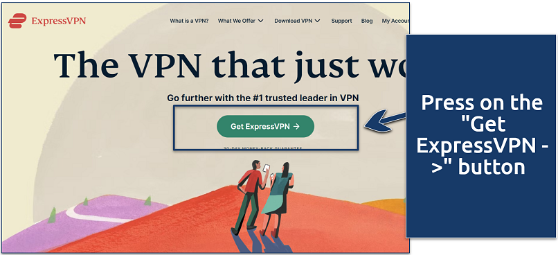 A screenshot showing the ExpressVPN’s account registration page