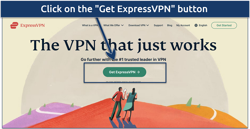 A screenshot showing the ExpressVPN’s account registration page