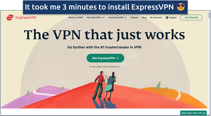 Screenshot of ExpressVPN’s website homepage