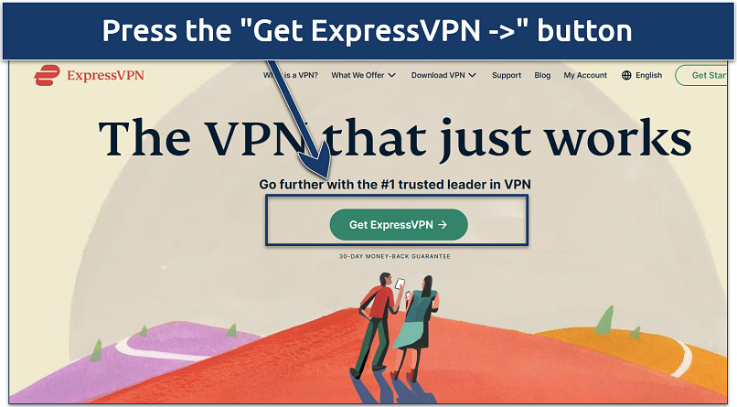 A screenshot showing the ExpressVPN’s account registration page