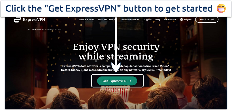 Screenshot of ExpressVPN’s streaming page