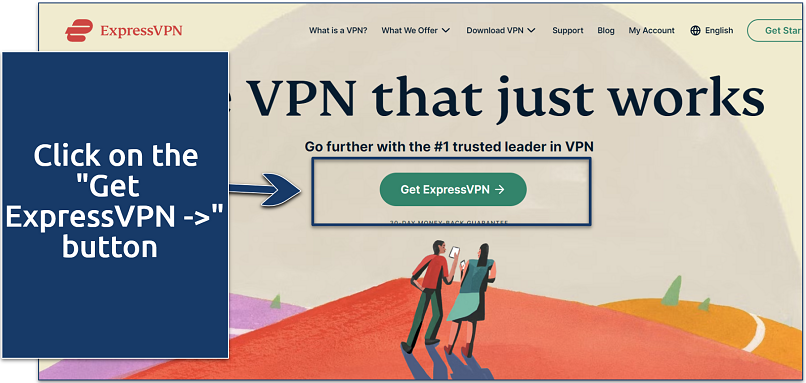 A screenshot showing the ExpressVPN’s account registration page