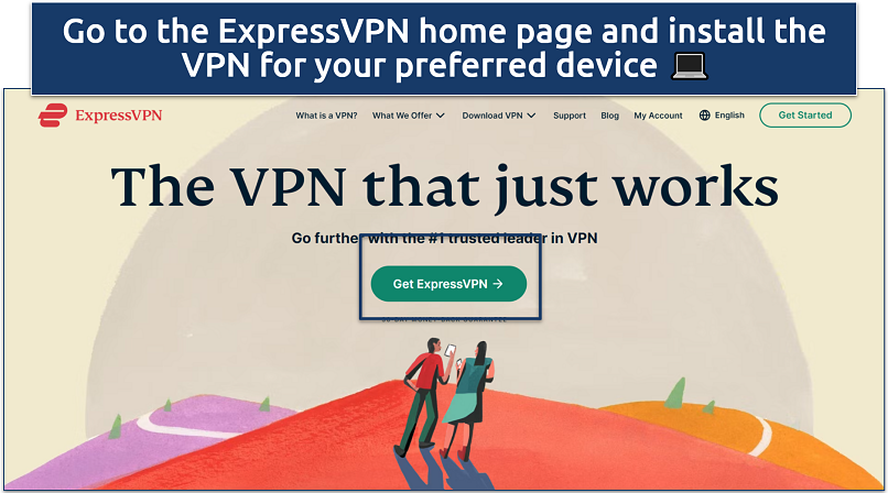 Screenshot of ExpressVPN’s homepage