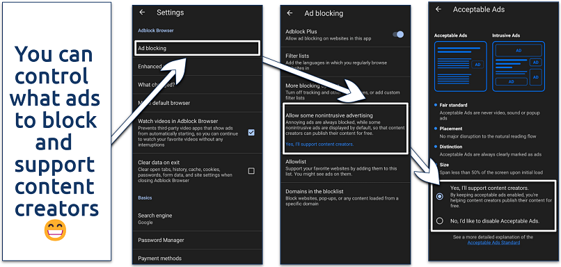 Screenshot of the Ad Block Browser