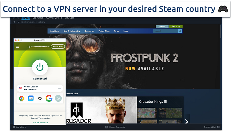 Screenshot of Steam’s home page