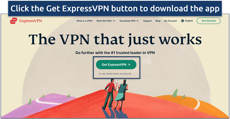 Screenshot of ExpressVPN’s homepage