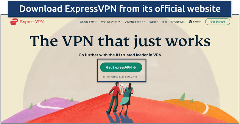 Screenshot of ExpressVPN’s homepage