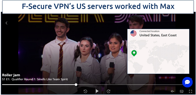 Screenshot of Max streaming