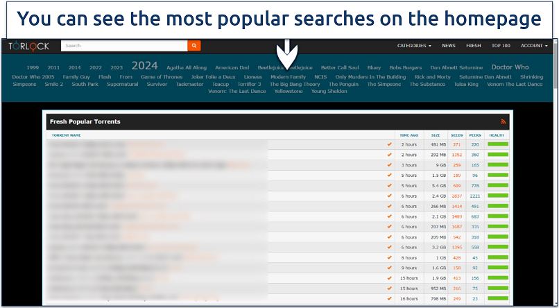 Screenshot of Torlock’s homepage
