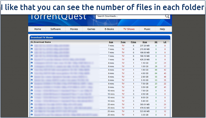Screenshot of TorrentQuest’s homepage