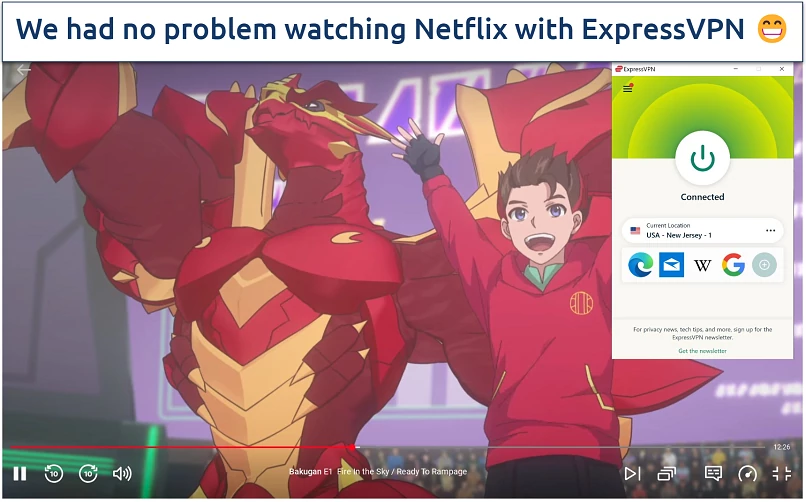 Watching Netflix US while connected to ExpressVPN