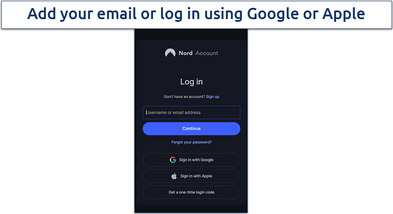 Image showing how to navigate to NordVPN’s login page