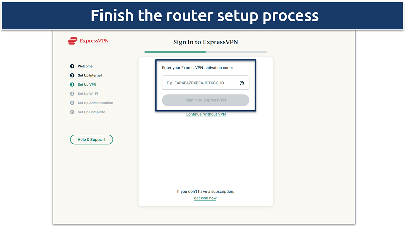 Screenshots of ExpressVPN’s router setup page