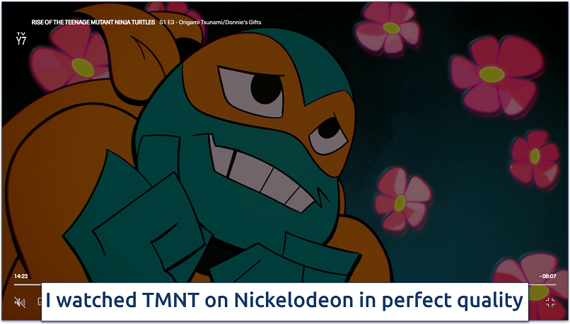 Screenshot of an episode of the