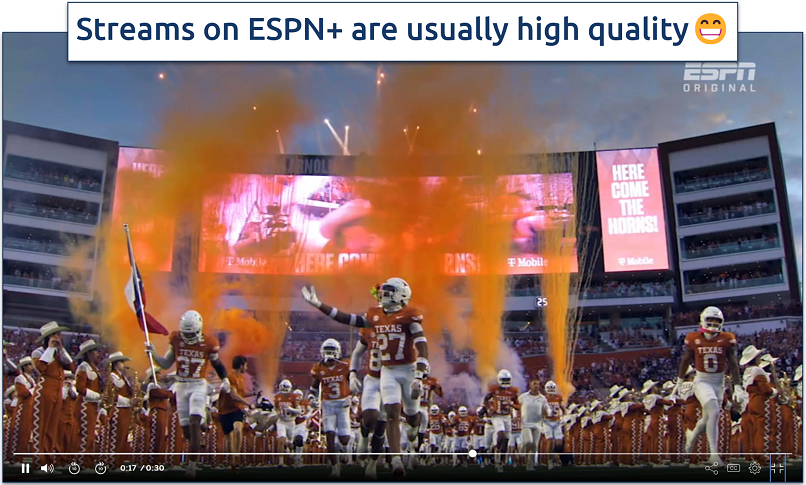 Screenshot of streaming Inside the College Football Playoffs on ESPN+
