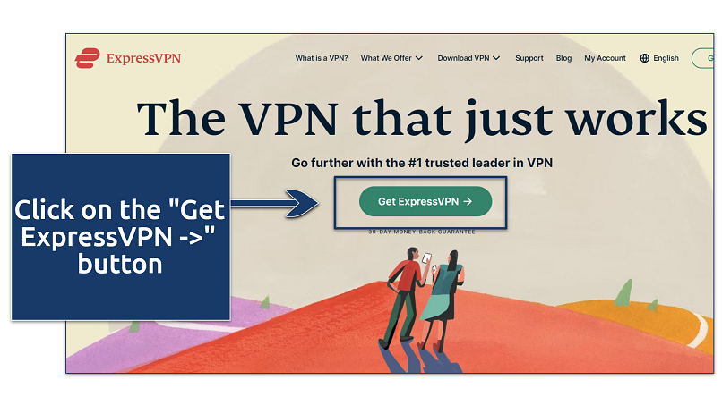 A screenshot showing the ExpressVPN’s account registration page