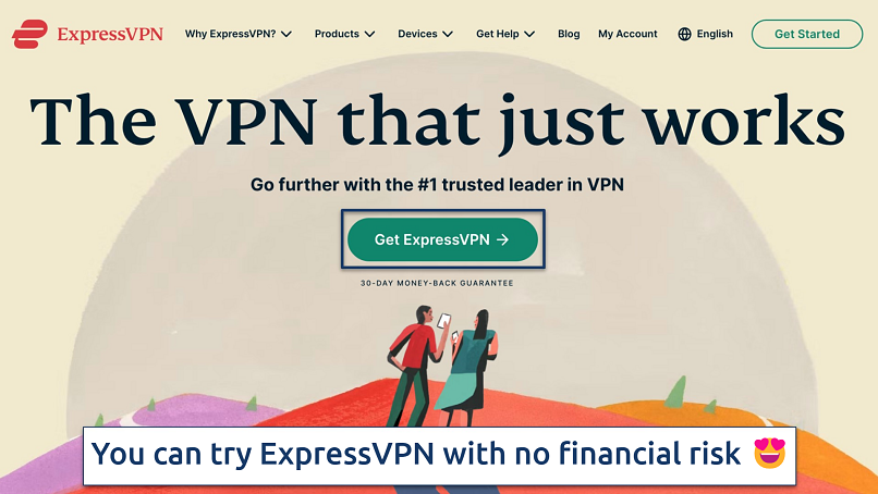 A screenshot of ExpressVPN’s website