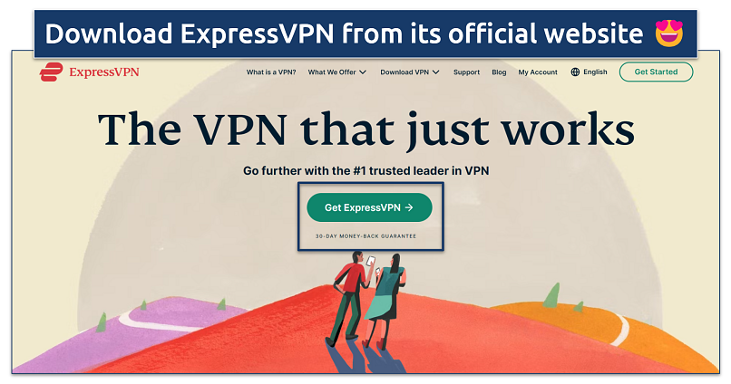 Screenshot of the ExpressVPN homepage