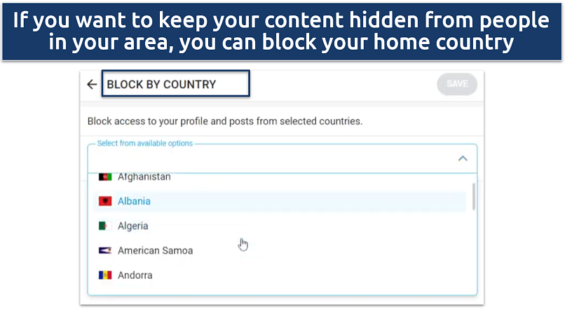 Screenshot showing OnlyFans geo-restrictions