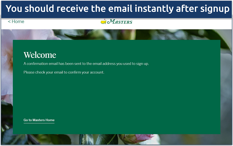 Screenshot of the Masters.com