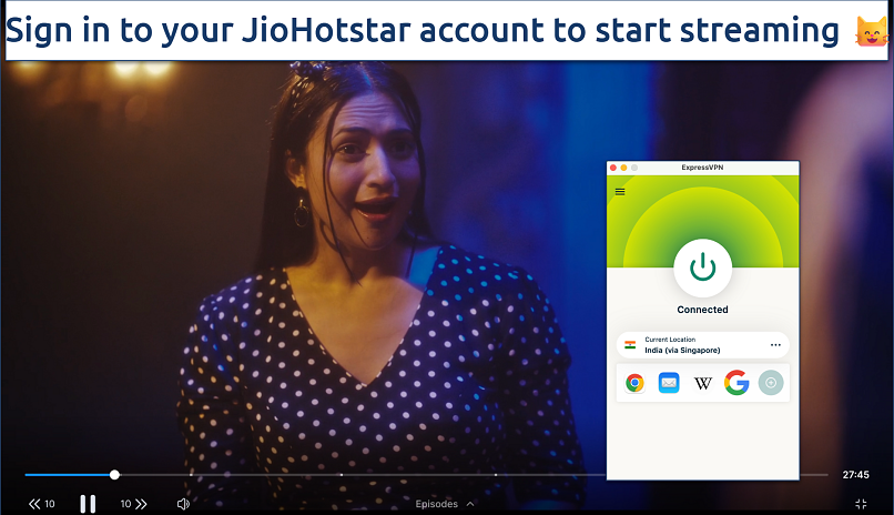 Screenshot of The Magic of Shiri streaming on JioHotstar with Netflix connected