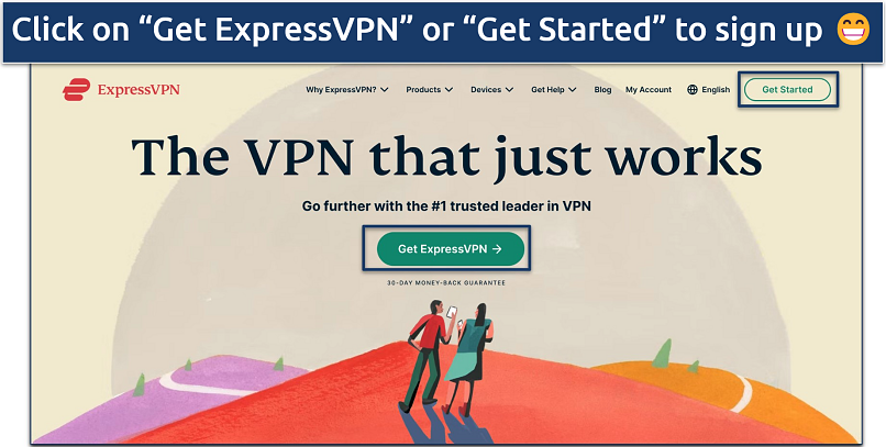 Screenshot of ExpressVPN’s signup page