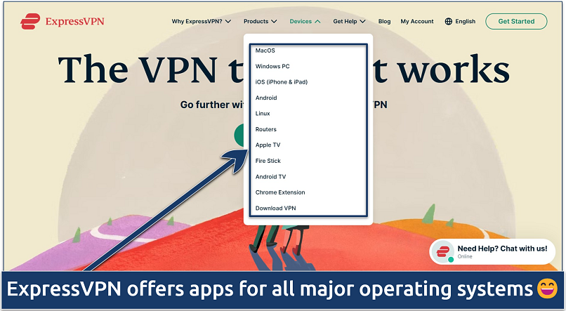 A screenshot showing it’s easy to download ExpressVPN