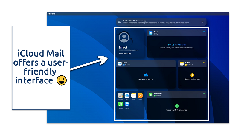 A screenshot showing the iCloud Mail user interface