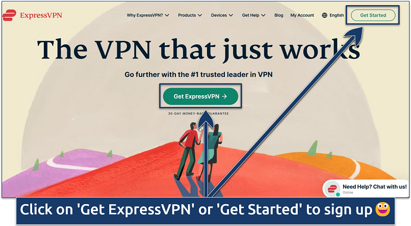 Screenshot of ExpressVPN’s main webpage