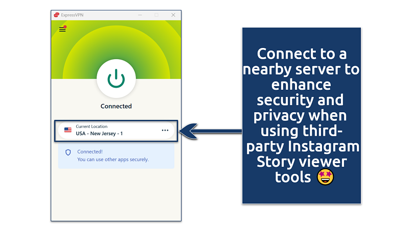 Screenshot of the ExpressVPN app