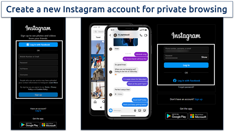 Screenshot of the Instagram sign-up page