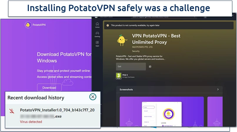 Screenhsot of PotatoVPN's installation process