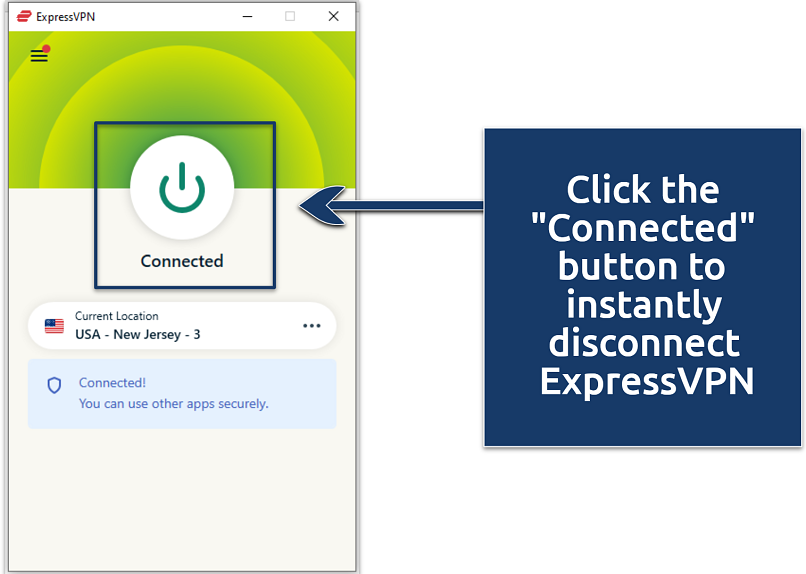 A screenshot of the VPN connection button