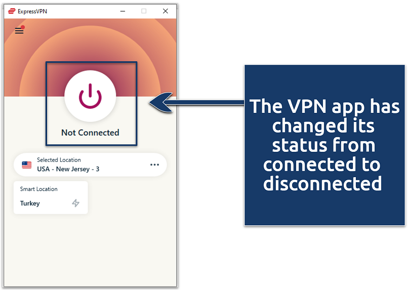 A screenshot of a VPN app turned off