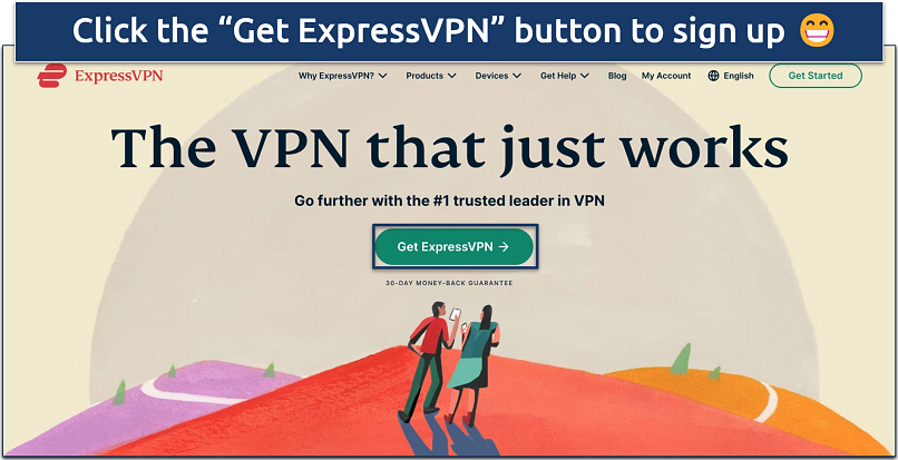 Screenshot of ExpressVPN’s signup page