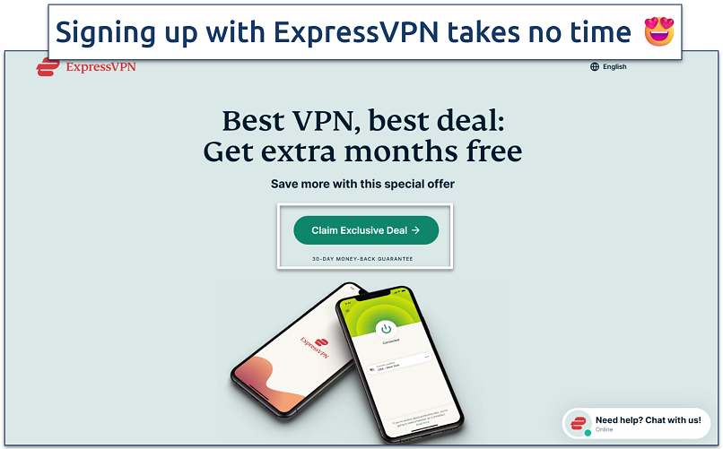 Screenshot of ExpressVPN's website