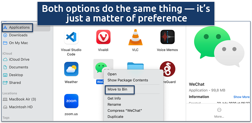 A screenshot of the apps installed on Mac